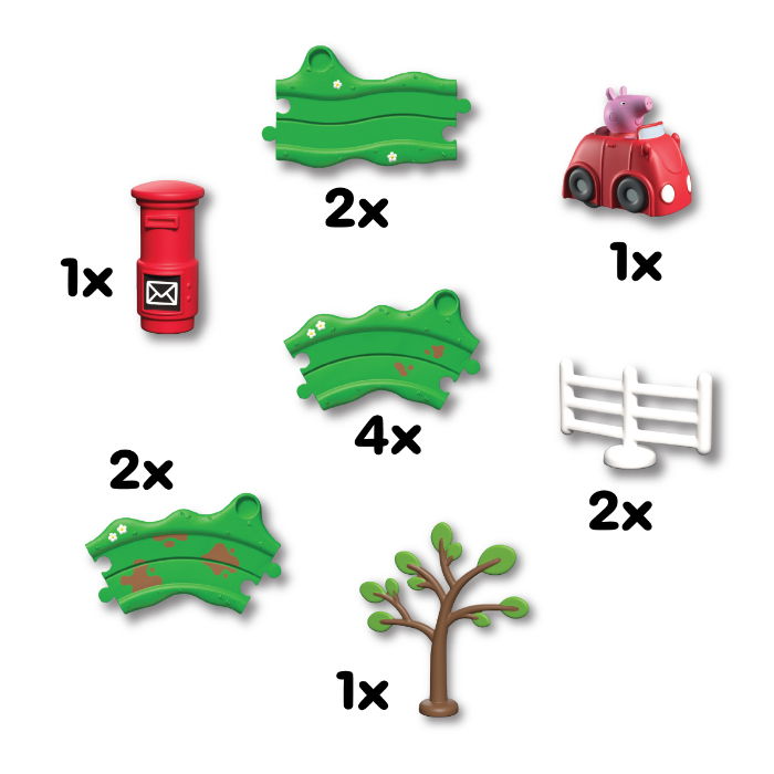 Greta Gris Whizz Around Peppa Red Car Set - 5
