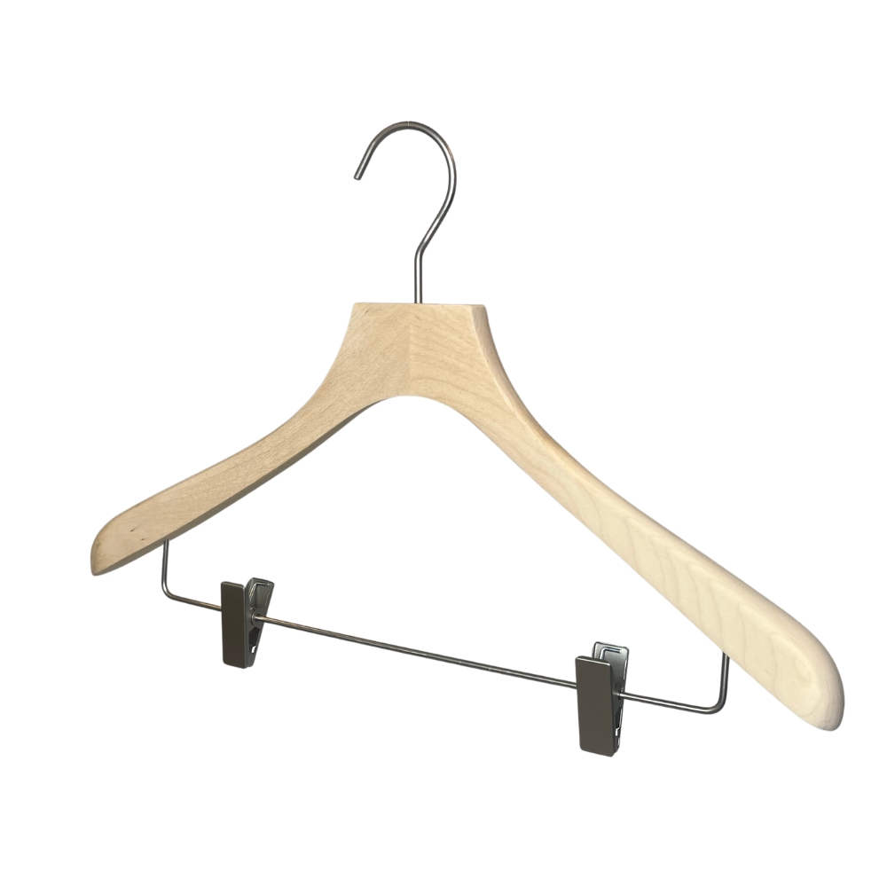 Svängd trägalge med stång & clips i metall, Natur, 42 cm 