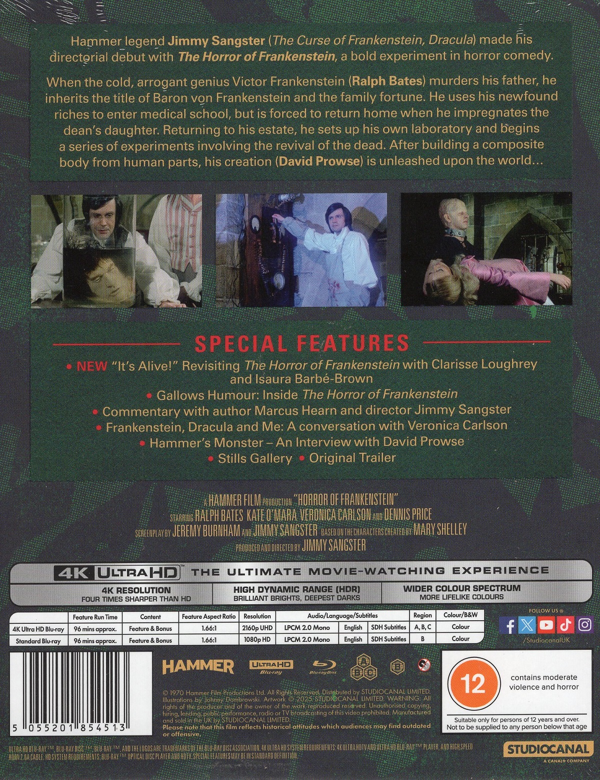The Horror of Frankenstein (Limited Edition) (ej svensk text) (4K Ultra HD + Blu-ray) - 2