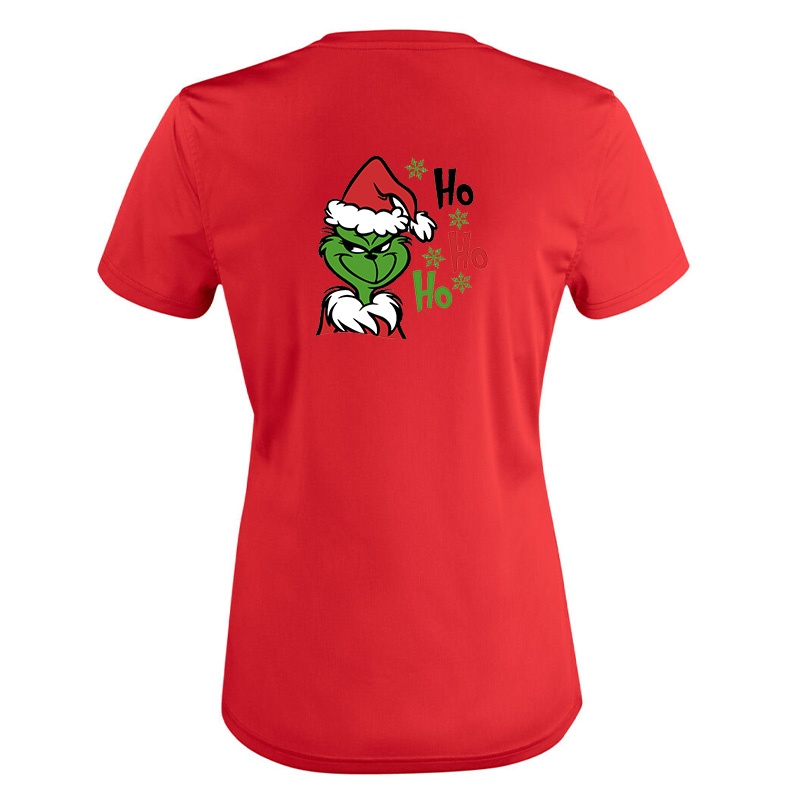 T-shirt Women HO HO HO red - Grinchen back - 2