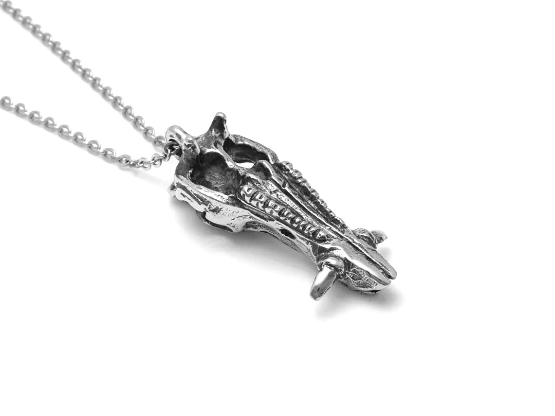 Vildsvinsskalle Halsband, Handgjort Vildsvin Döskalle Smycke - 4