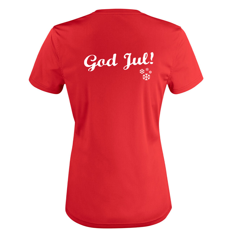 Rotes Damen-T-Shirt HO HO HO - Grinch vorne - 2