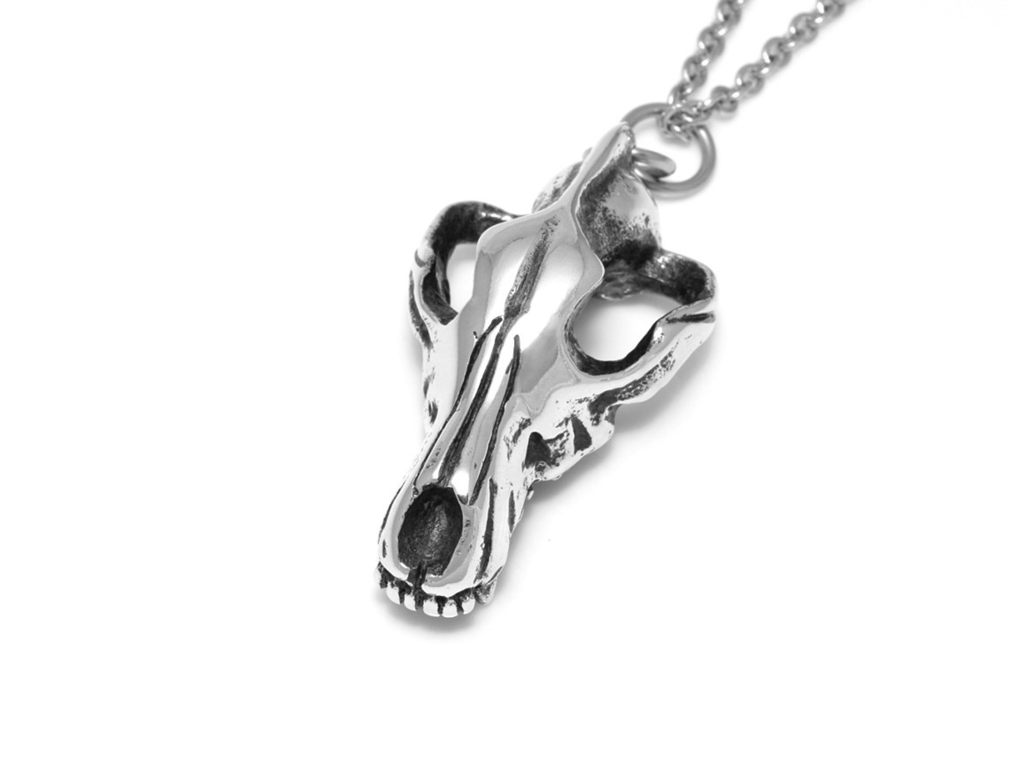 Vargskalle Halsband, Handgjort Varg Döskalle Smycke - 2