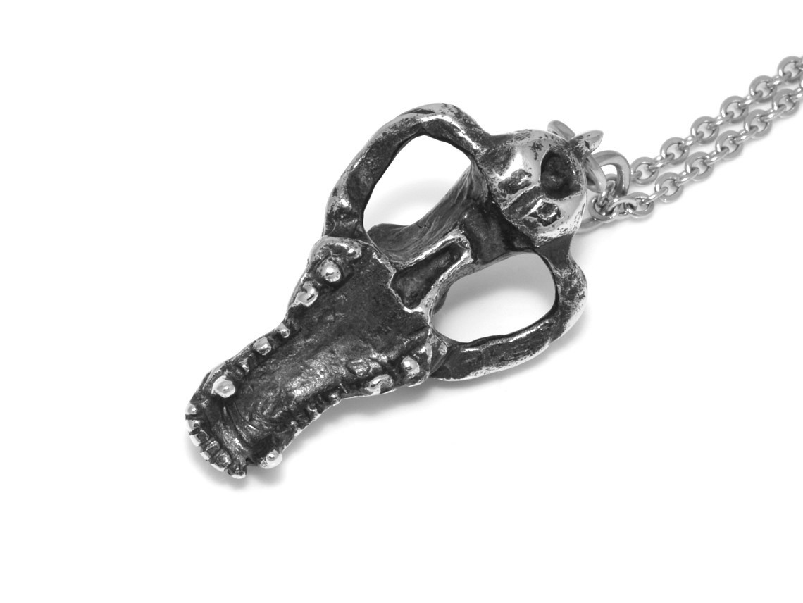 Vargskalle Halsband, Handgjort Varg Döskalle Smycke - 4