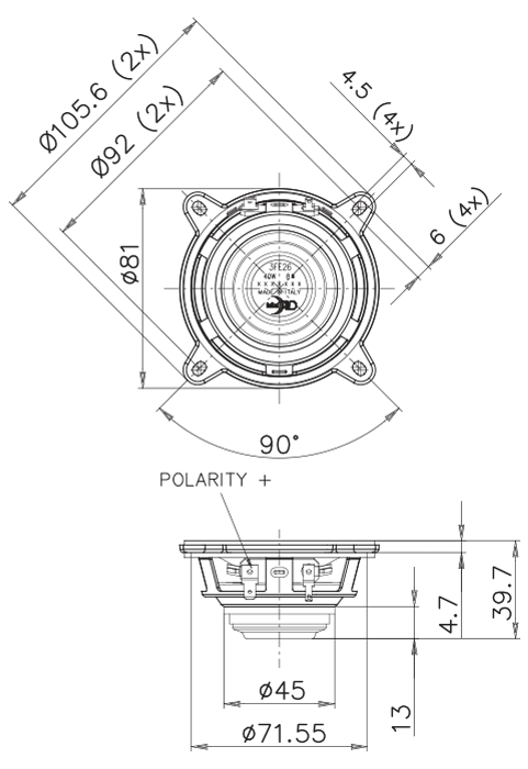 Faital Pro 3FE26 - 16ohm - 4