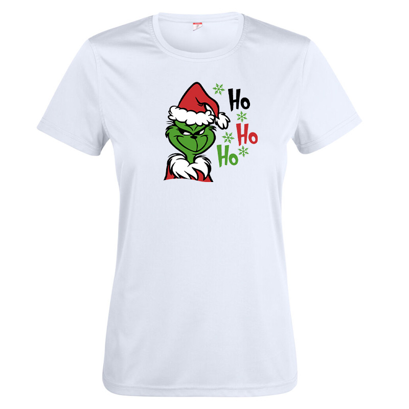 T-shirt Women HO HO HO white - Grinchen front