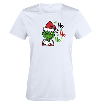 T-shirt Women HO HO HO white - Grinchen front