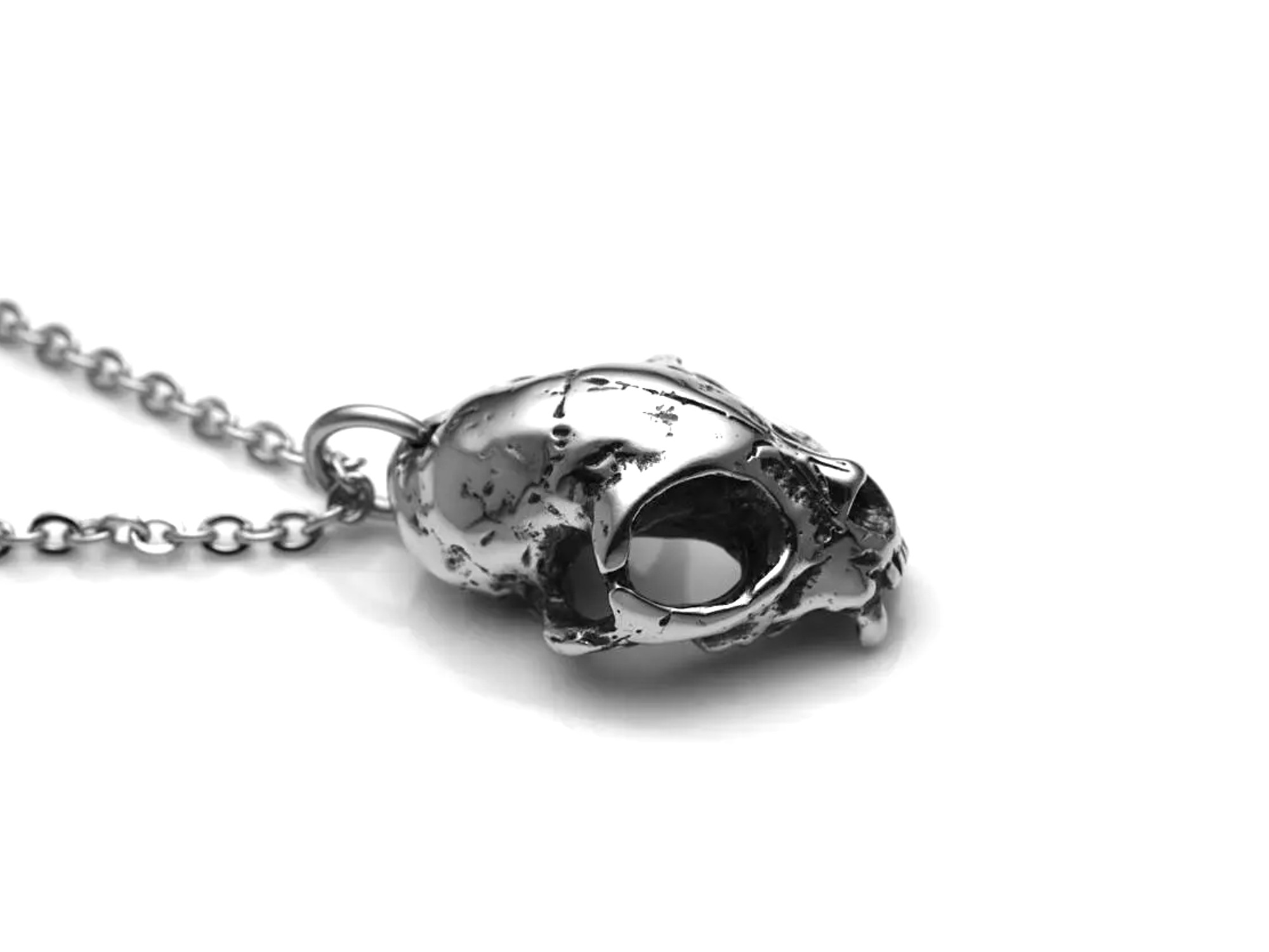 Kattskalle Halsband, Handgjort Katt Döskalle Smycke - 4