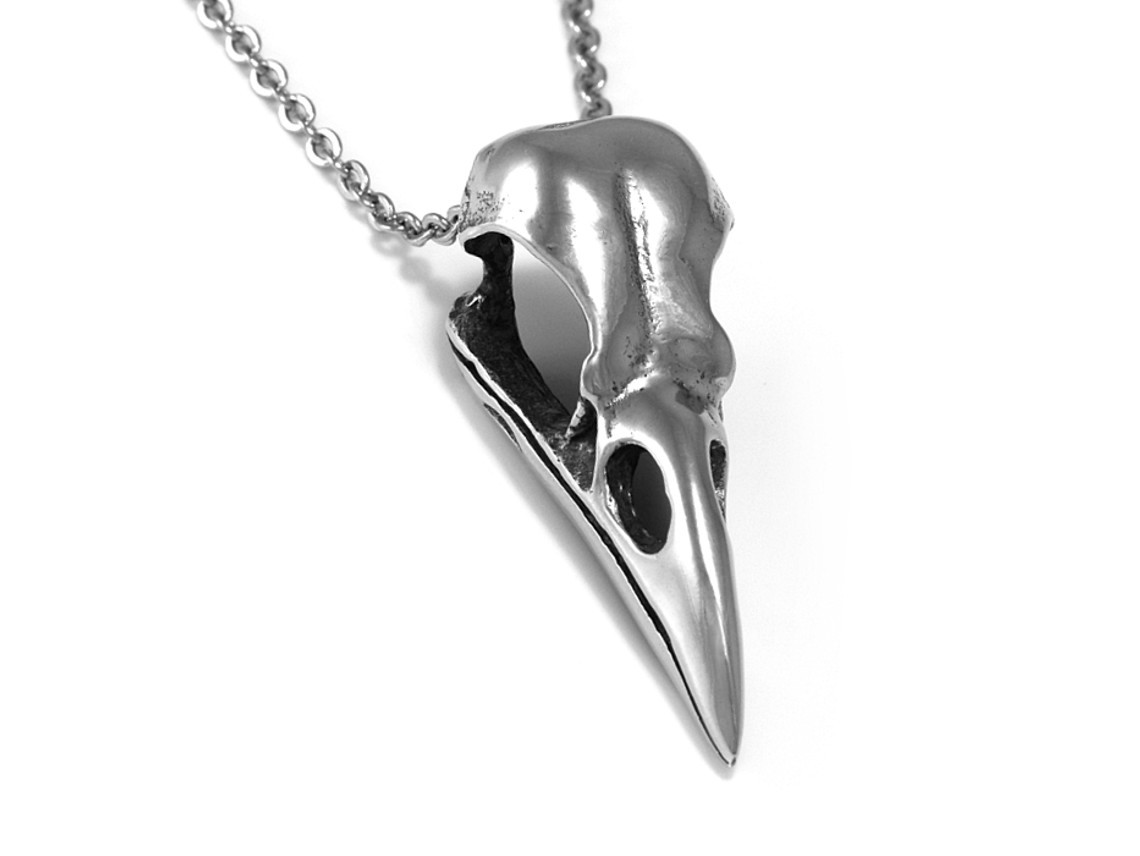 Kråkskalle Halsband, Handgjort Fågelskalle Smycke - 4