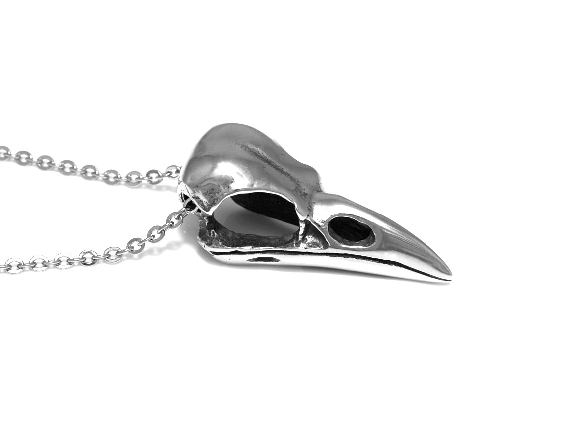 Kråkskalle Halsband, Handgjort Fågelskalle Smycke - 3
