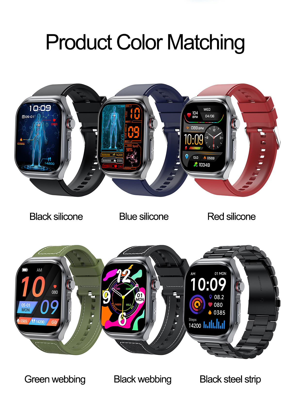 Philippe Palmer Smart Watch LP59 ECG AMOLED Black Rubber - 28