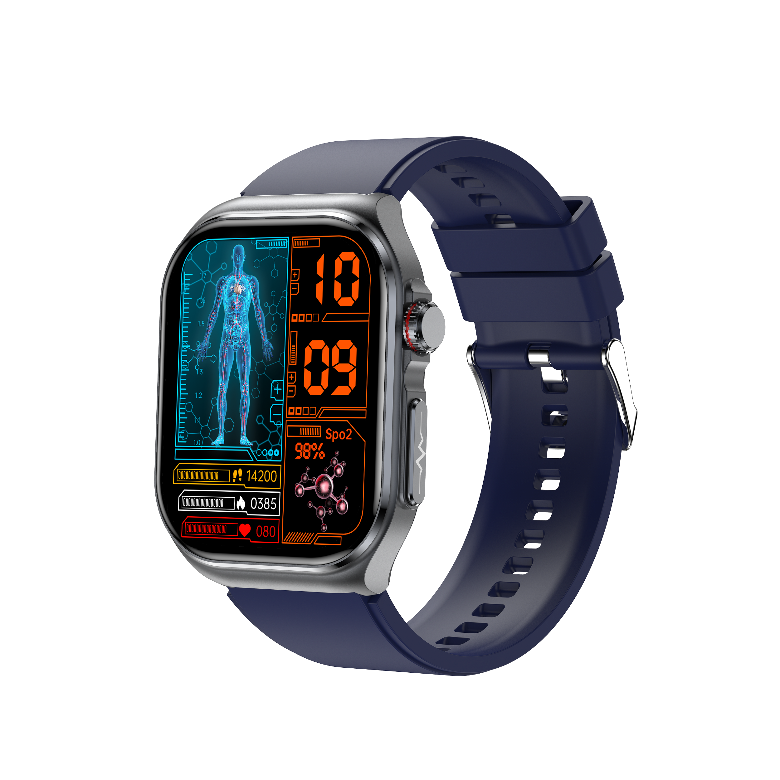 Philippe Palmer Smart Watch LP59 ECG AMOLED Blue Rubber