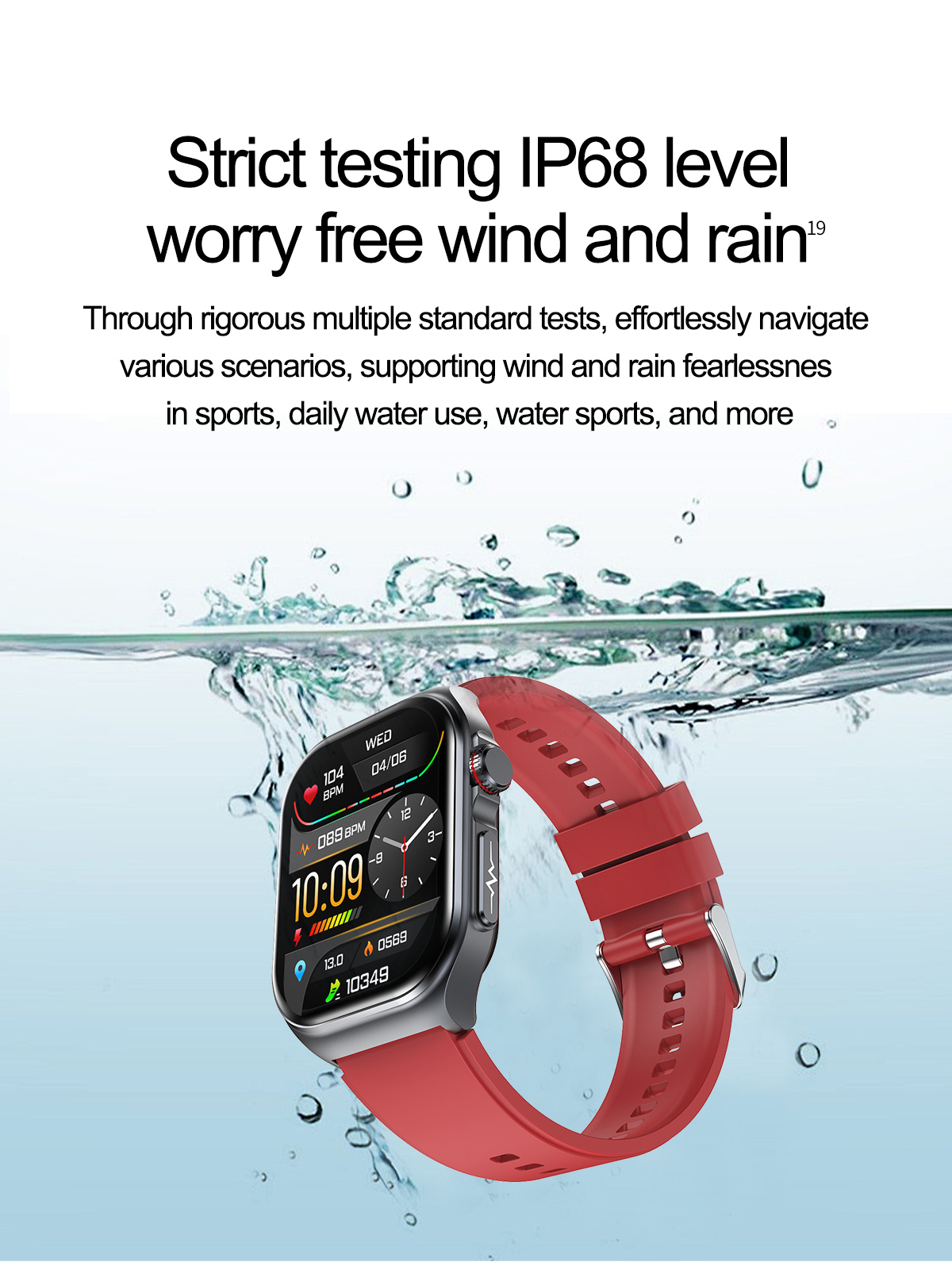 Philippe Palmer Smart Watch LP59 ECG AMOLED Red Rubber - 27