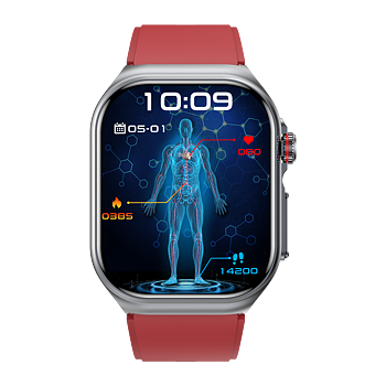Philippe Palmer Smart Watch LP59 ECG AMOLED Red Rubber