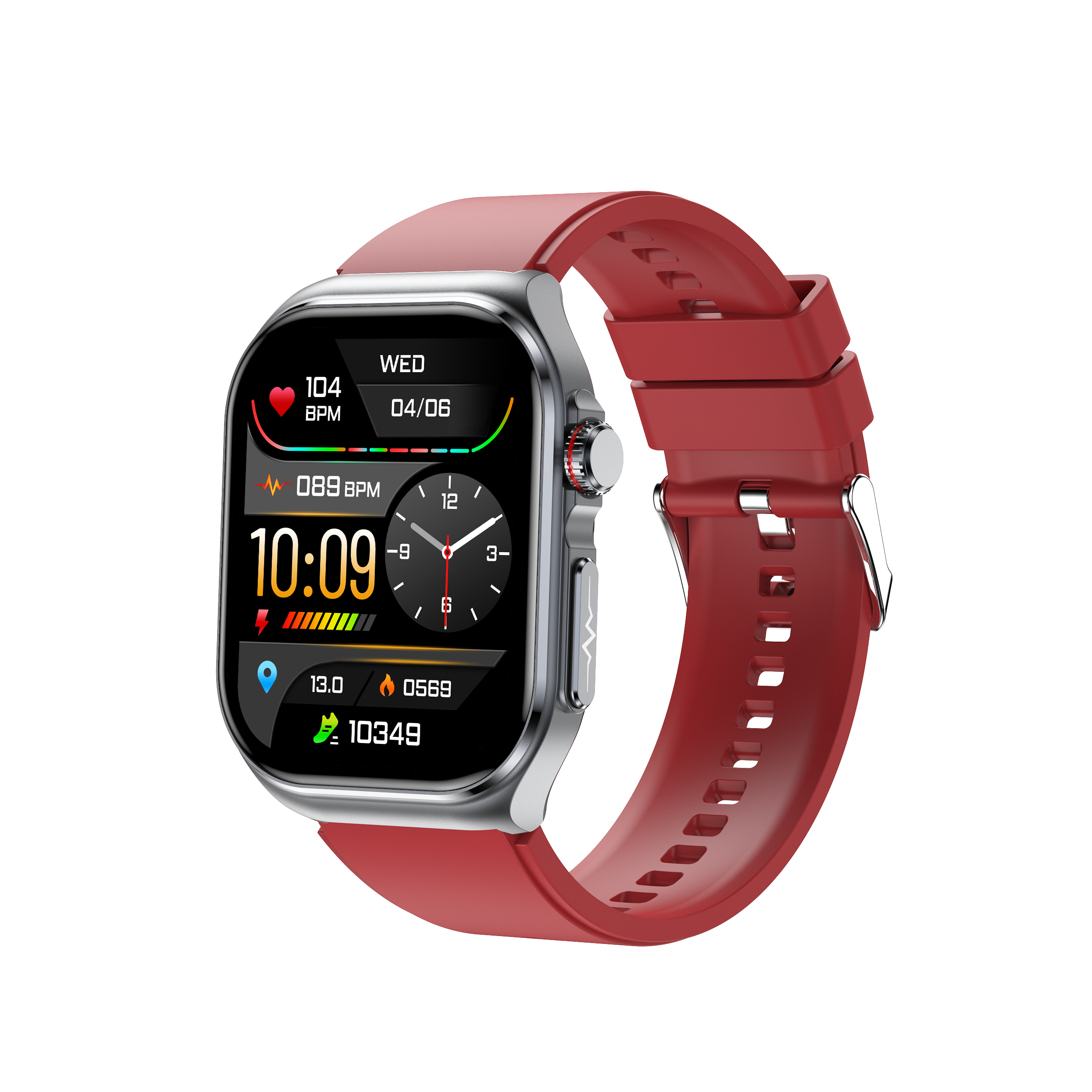 Philippe Palmer Smart Watch LP59 ECG AMOLED Red Rubber
