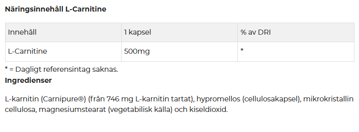 L-Carnitine - 60 kapslar - 2