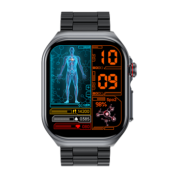Philippe Palmer Smart Watch LP59 ECG AMOLED Black Steel