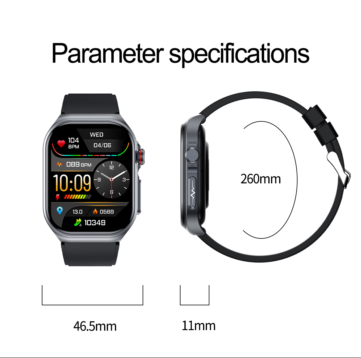 Philippe Palmer Smart Watch LP59 ECG AMOLED Black Steel - 29