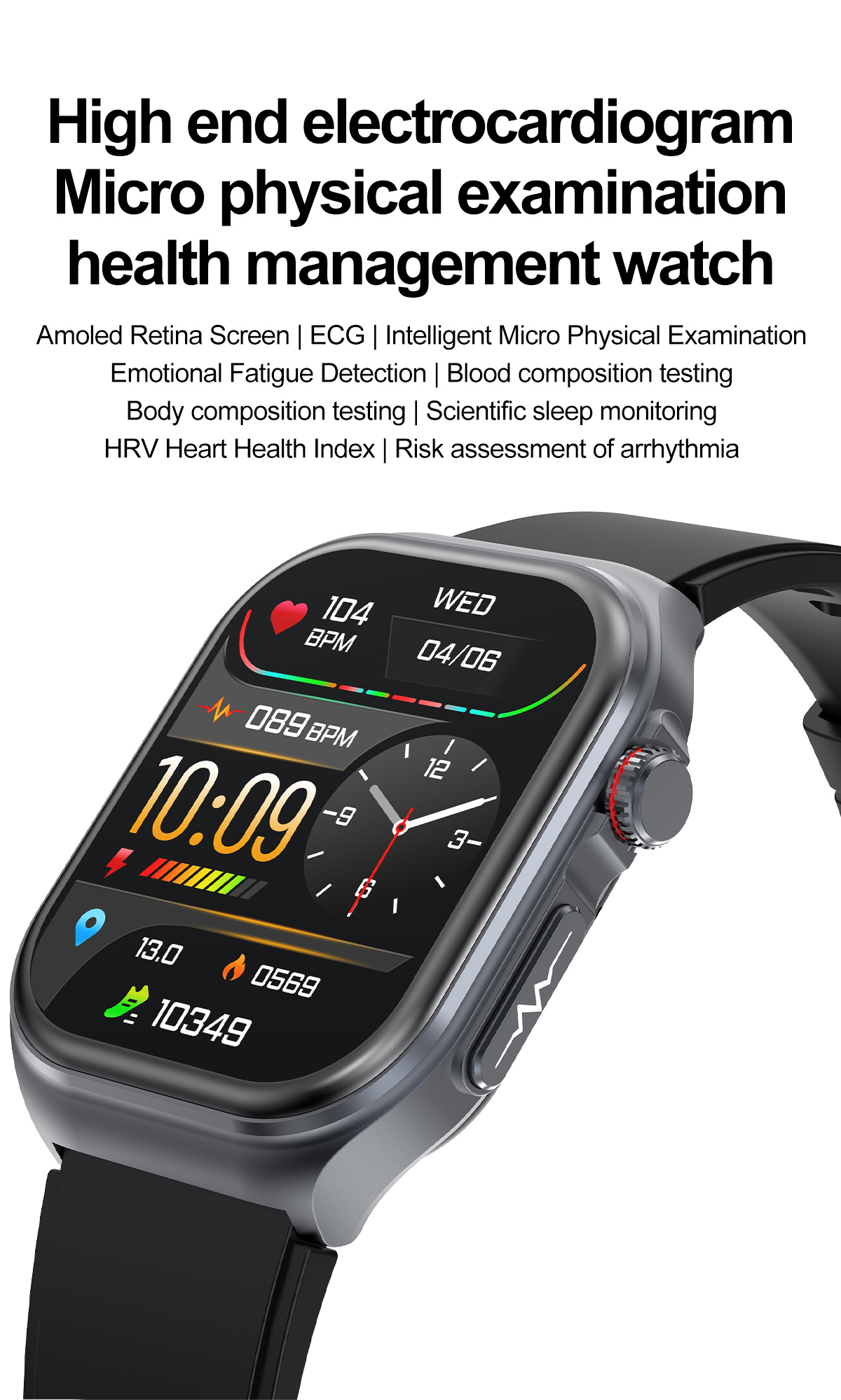Philippe Palmer Smart Watch LP59 ECG AMOLED Black Steel - 5