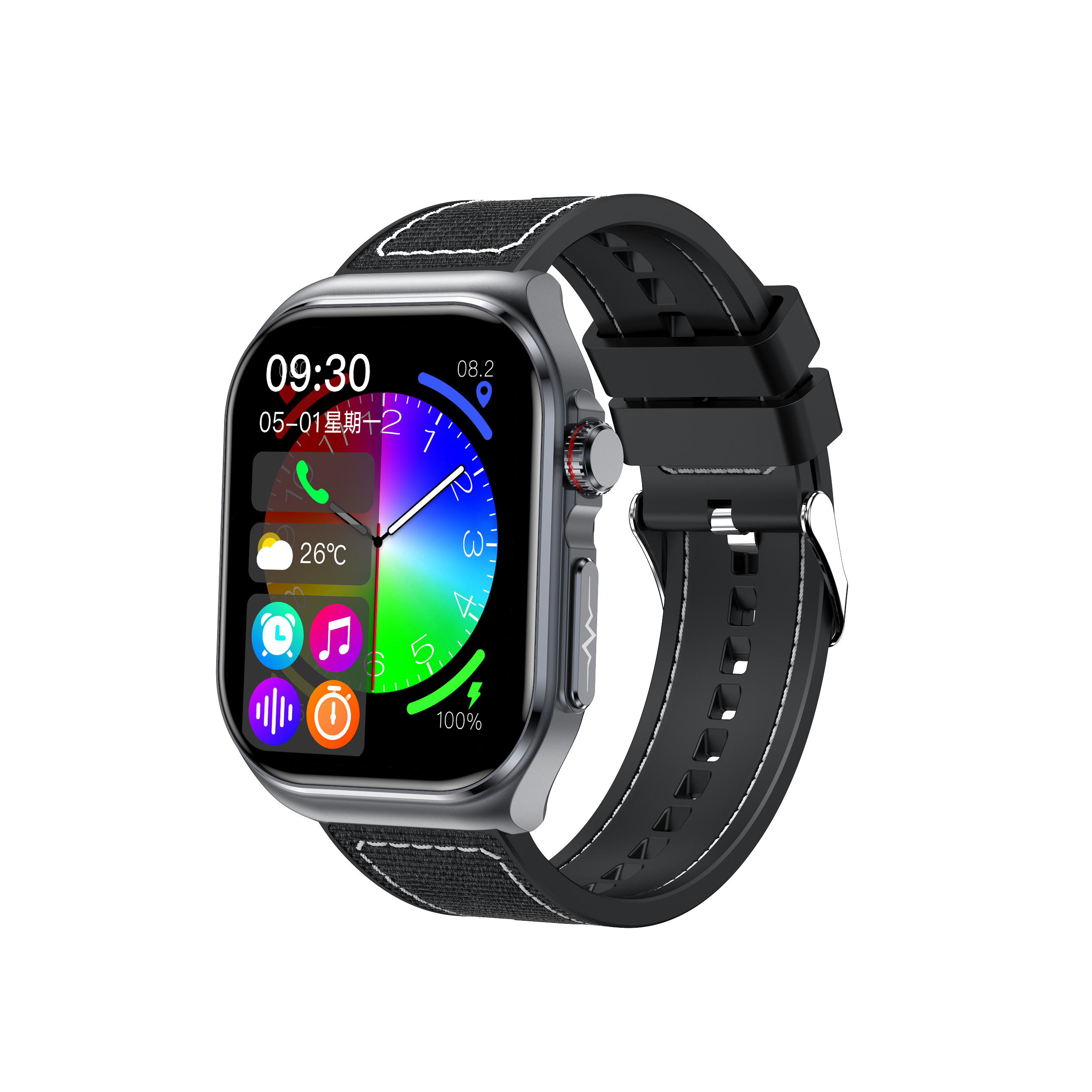 Philippe Palmer Smart Watch LP59 ECG AMOLED Black Nylon
