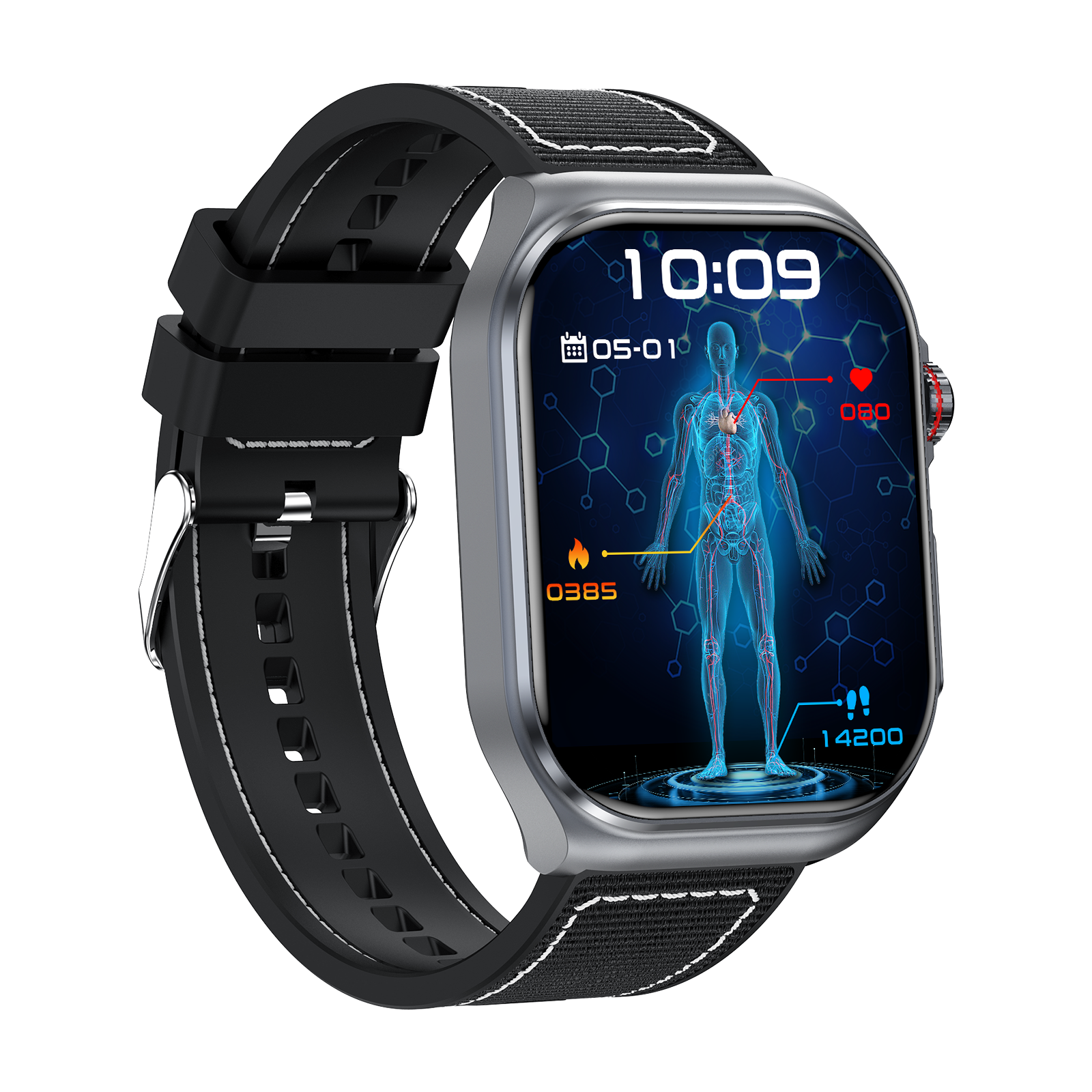 Philippe Palmer Smart Watch LP59 ECG AMOLED Black Nylon - 3
