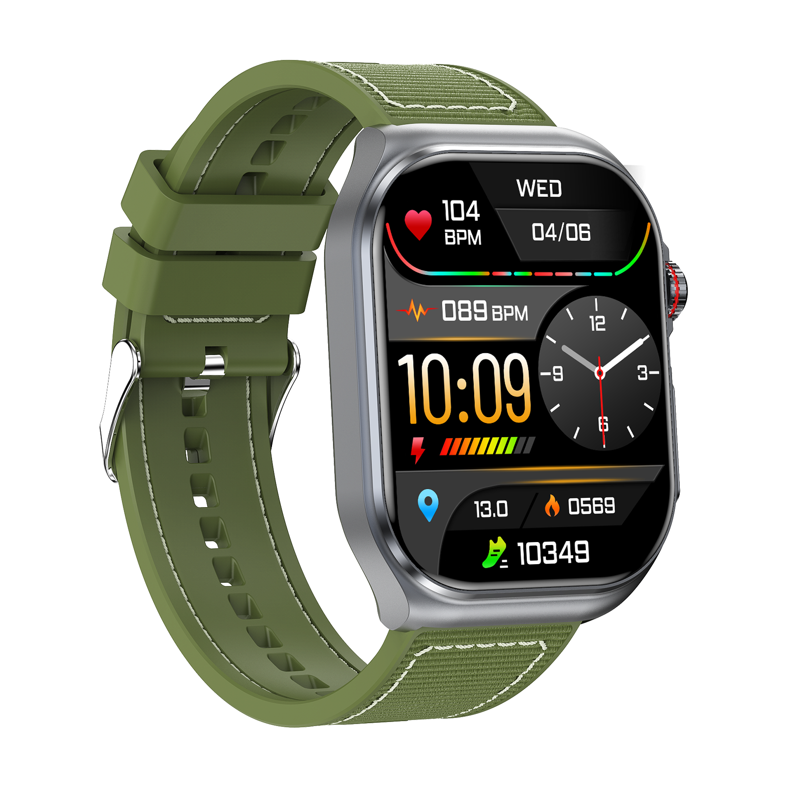 Philippe Palmer Smart Watch LP59 ECG AMOLED Green Nylon - 3