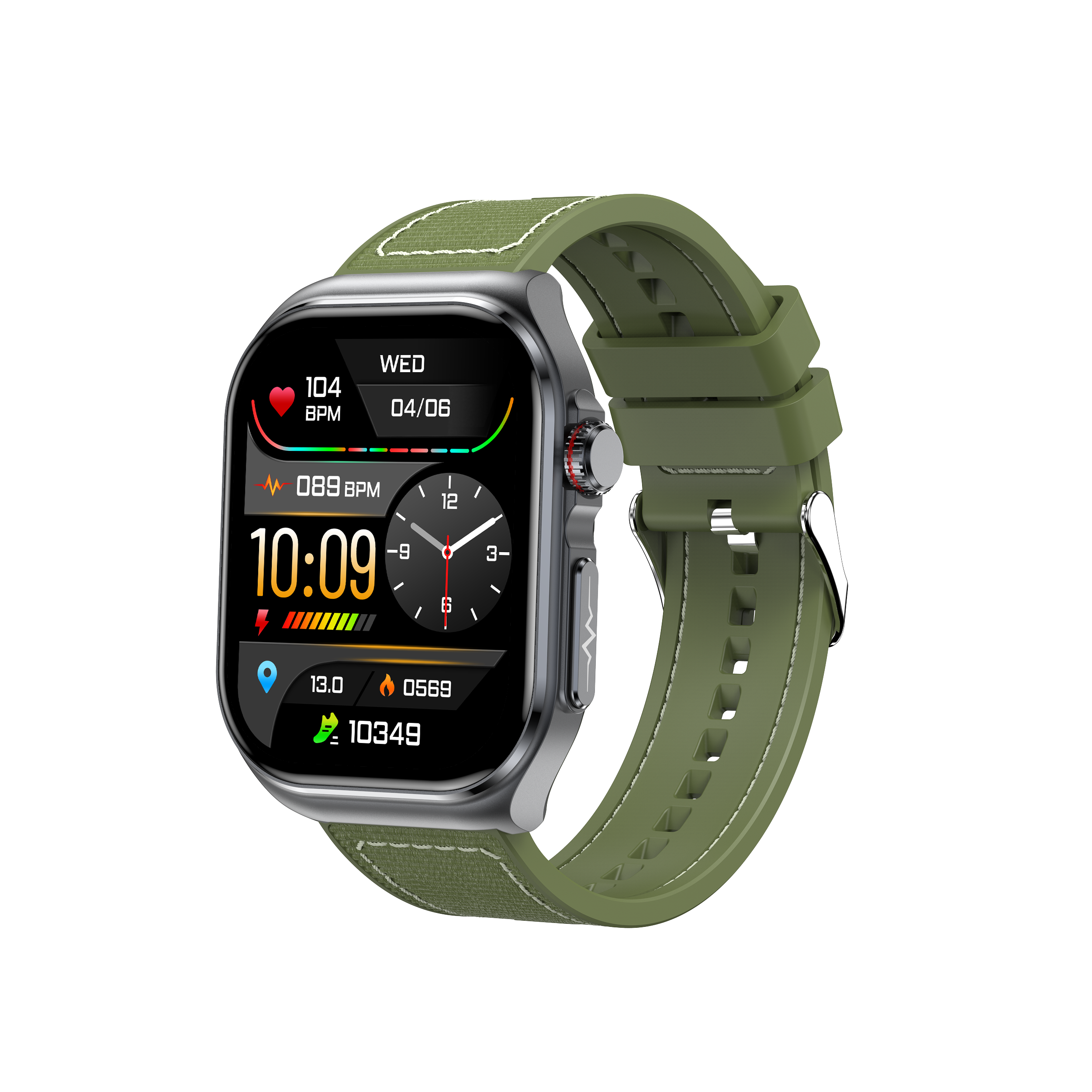 Philippe Palmer Smart Watch LP59 ECG AMOLED Green Nylon