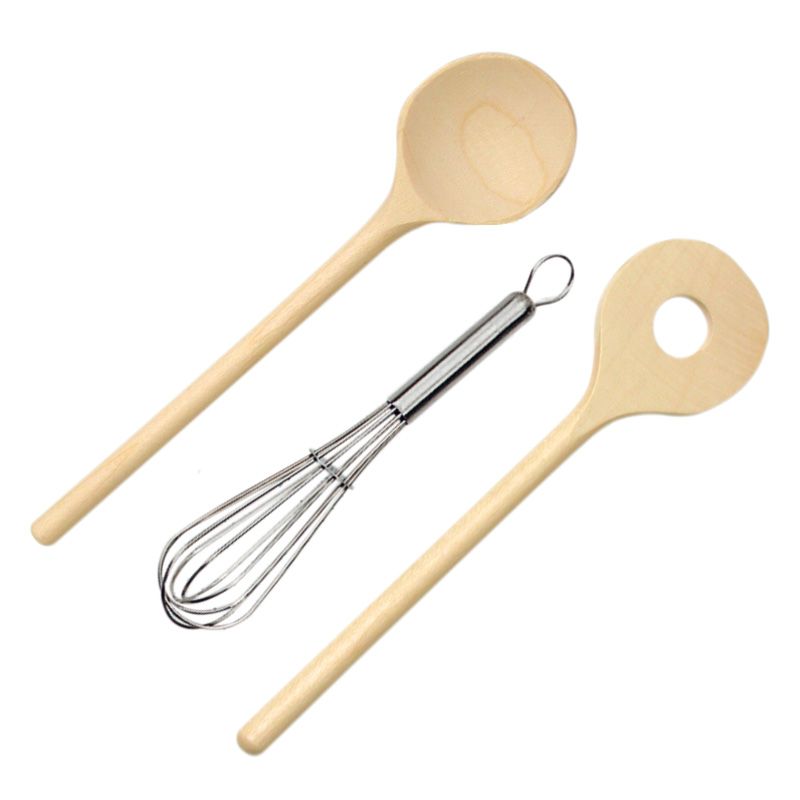 Glückskäfer Köksredskap i Trä till Leksaksköket - 3 st- Hållbar Waldorf & Montessori-leksak 