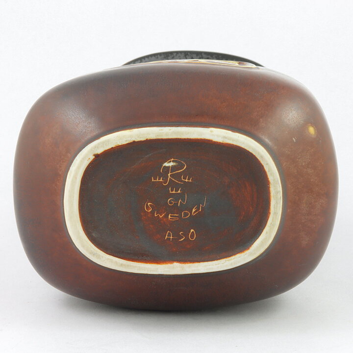 グナー・ニールンド  ASOシリーズ  茶色のベース  レリーフ装飾  (20cm)  1960年代