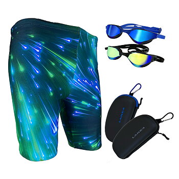 Swim package! Swimming trunks Universe Leg boy , Swimming goggles Flow Isha Elite &amp; goggle case