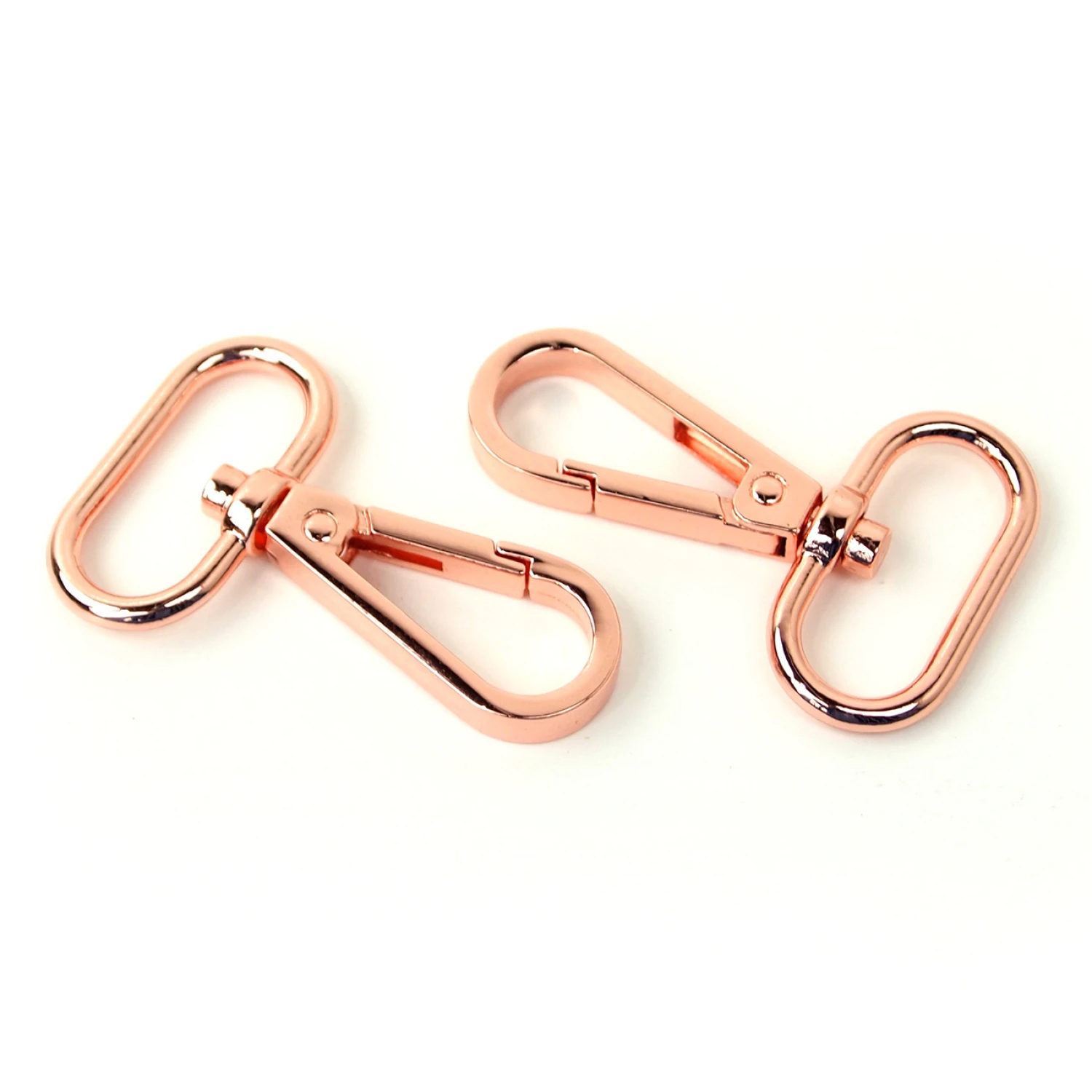 Väsktillbehör - 2st Swivel Hooks 1"  Rose Gold - Karbinhakar vridbara