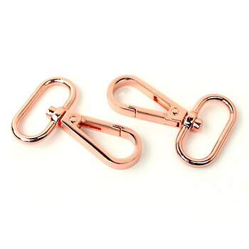 Väsktillbehör - 2st Swivel Hooks 1"  Rose Gold - Karbinhakar vridbara