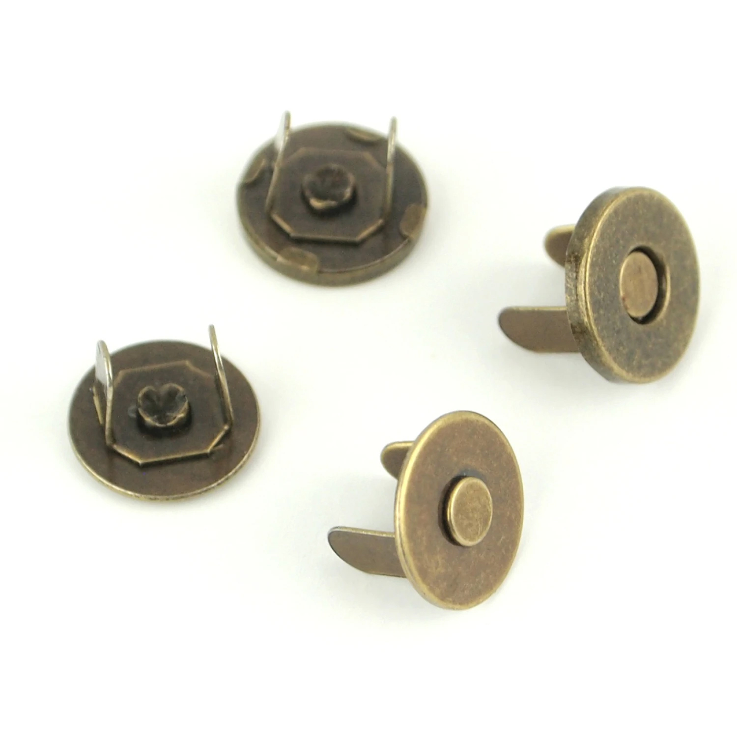 Väsktillbehör Magnetlås - Two Magnetic Snaps 1/2" Antique / Gammalguld
