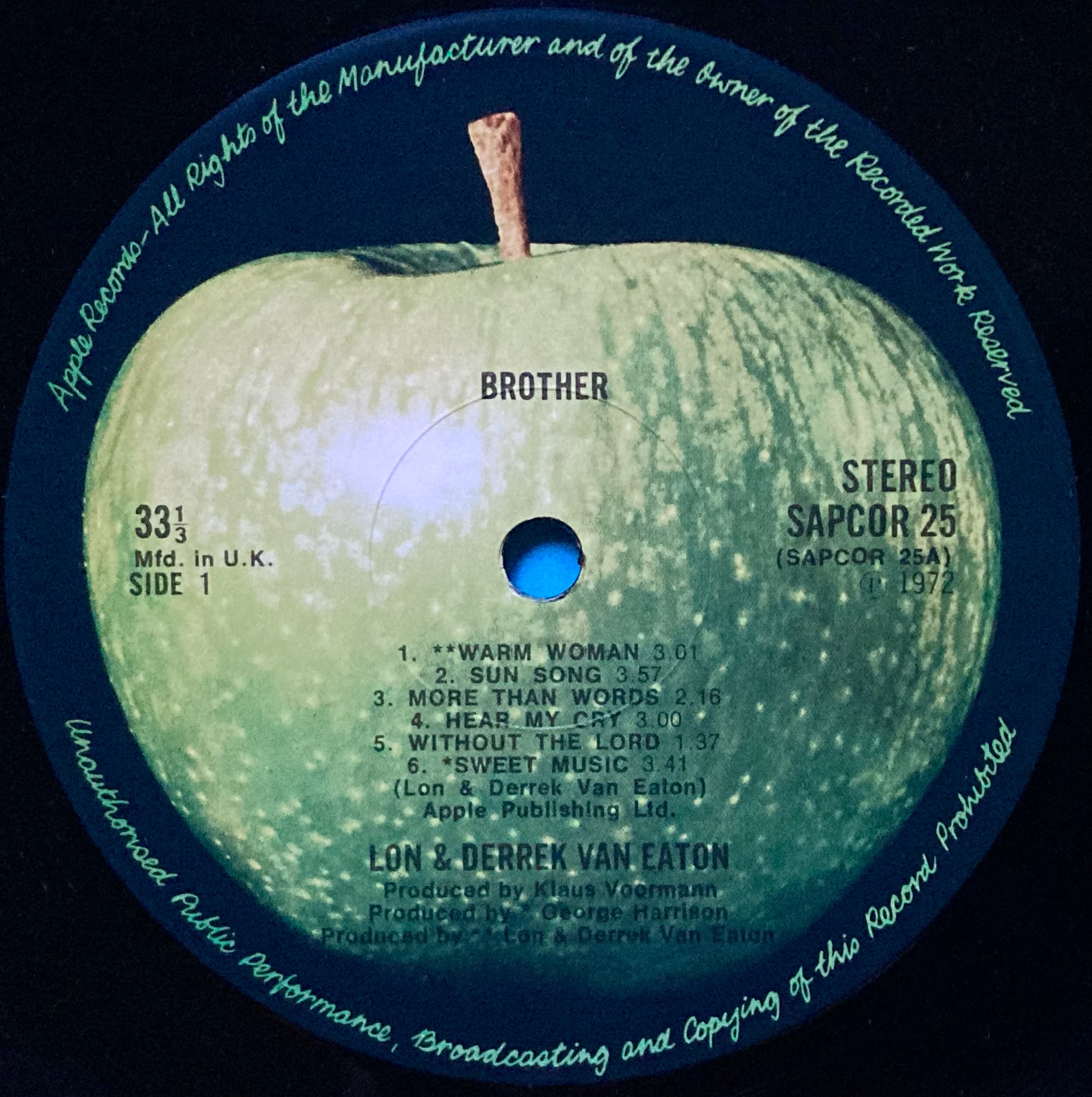 LON & DERREK VAN EATON - Brother to brother UK-orig Apple LP 1972 - 5