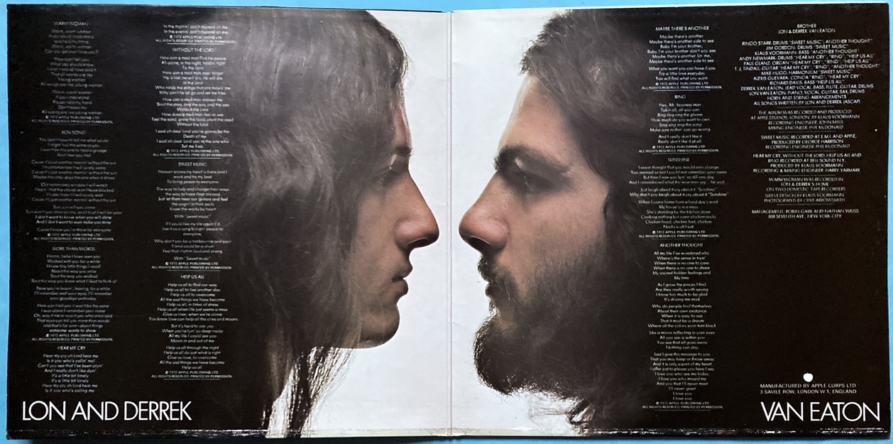 LON & DERREK VAN EATON - Brother to brother UK-orig Apple LP 1972 - 4