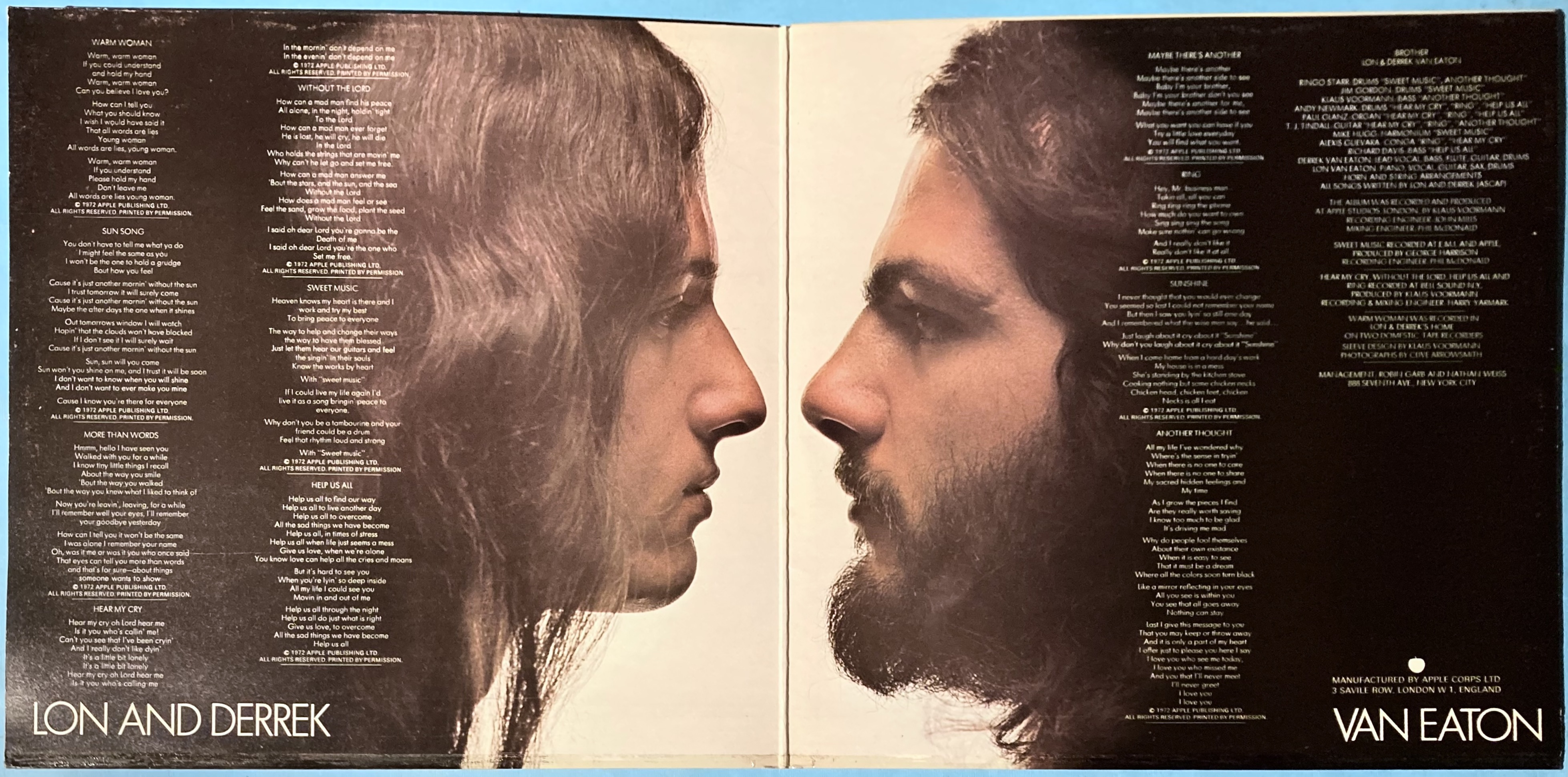 LON & DERREK VAN EATON - Brother to brother UK-orig Apple LP 1972 - 9
