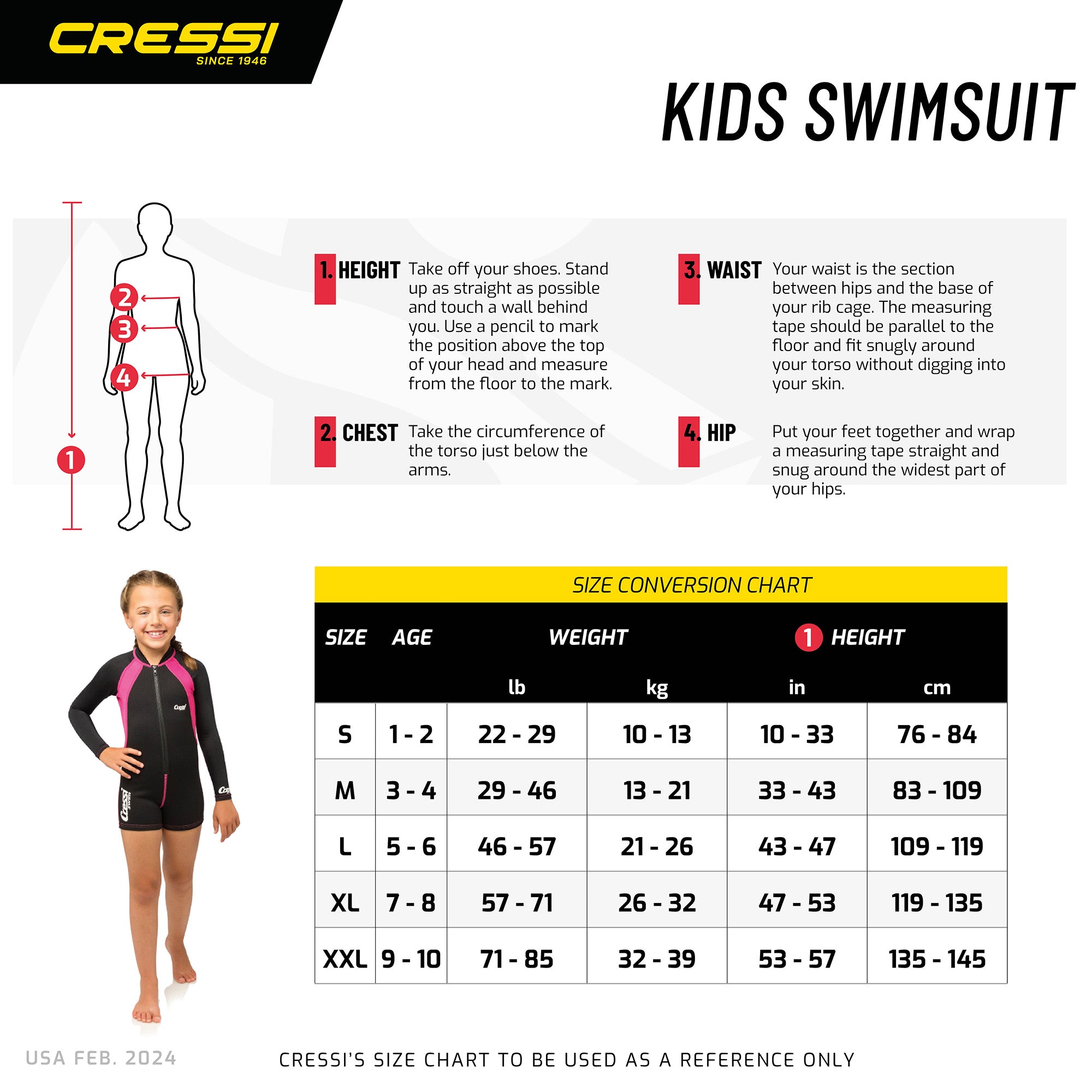 Cressi Lido 2mm Junior (shorty), Flera storlekar *NY* - 2