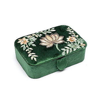 Smycken / tarotask sammet grön med lotus