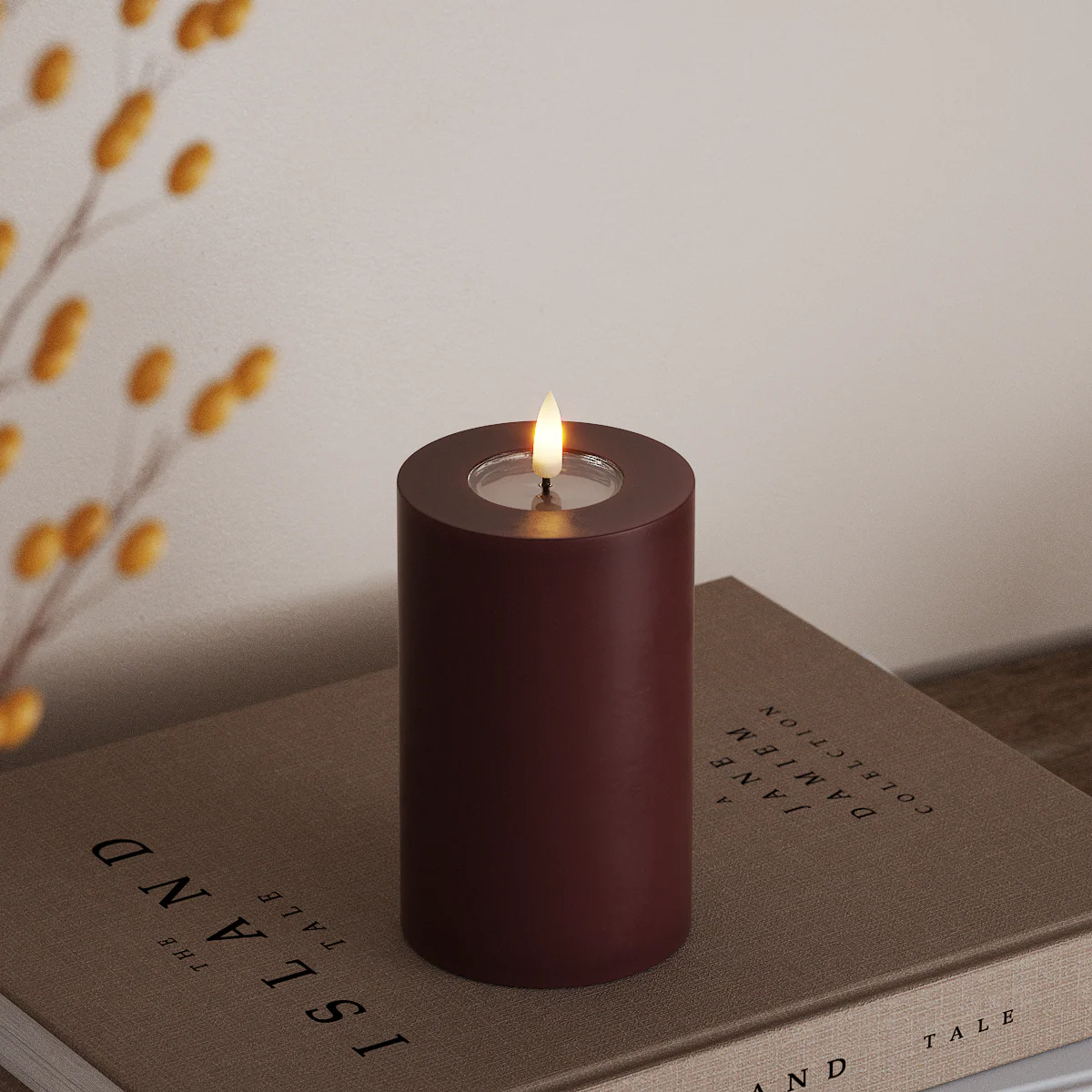 LED Block Light Burgundy 7,5x10 cm
