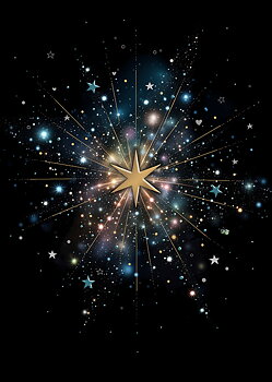 Bug Art : Gold Starburst - kort med kuvert 