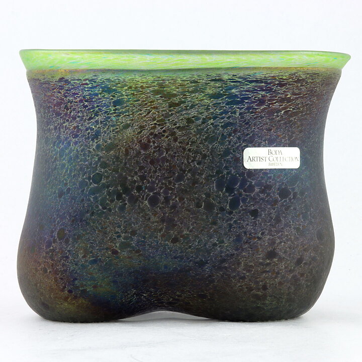 Bertil Vallien (Volcano 1981) Swelling Bowl with Oily Decor 15/12 cm