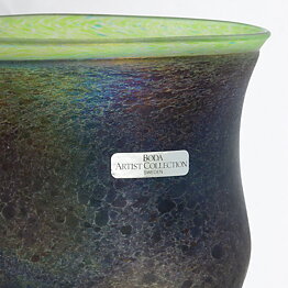 Bertil Vallien (Volcano 1981) Swelling Bowl with Oily Decor 15/12 cm