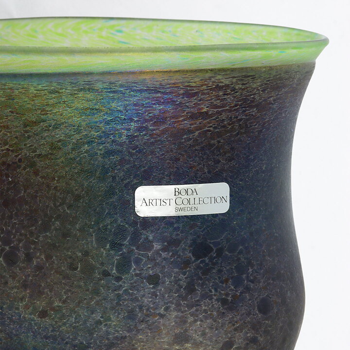 Bertil Vallien (Volcano 1981) Swelling Bowl with Oily Decor 15/12 cm