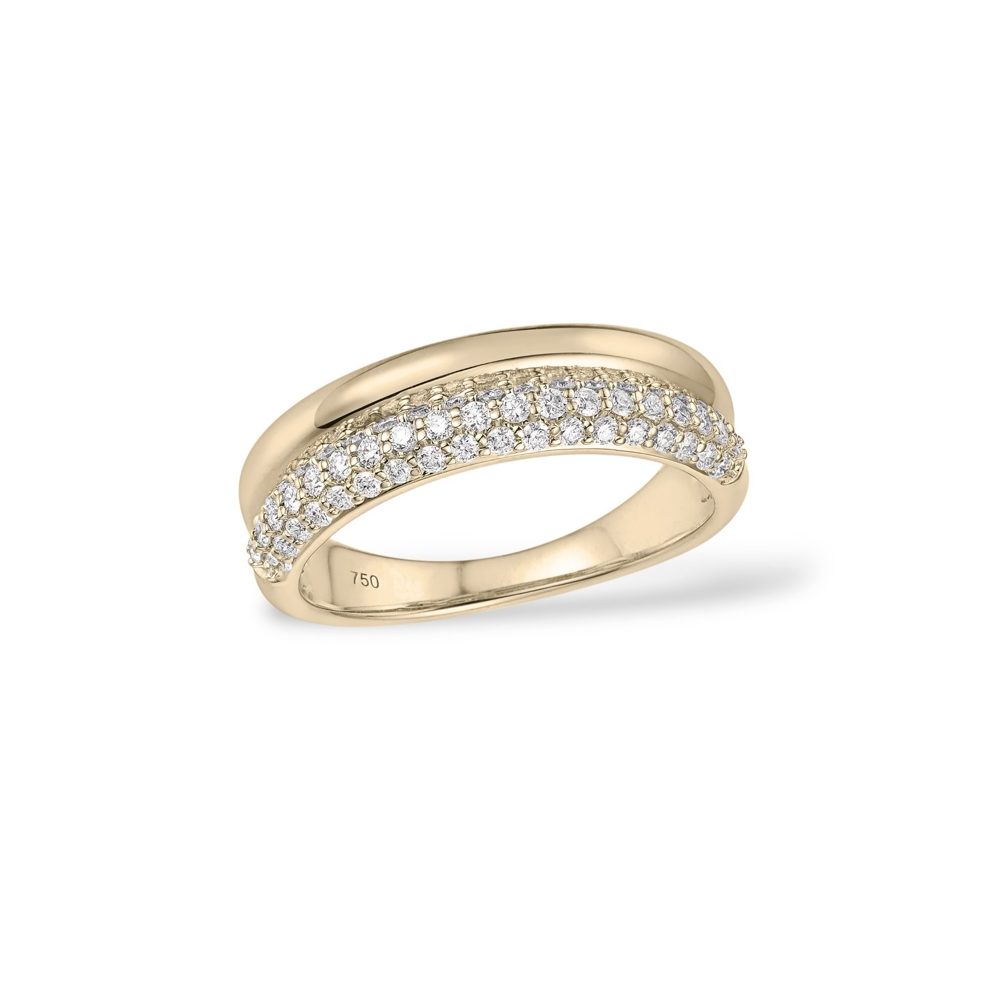Double pavé diamond ring