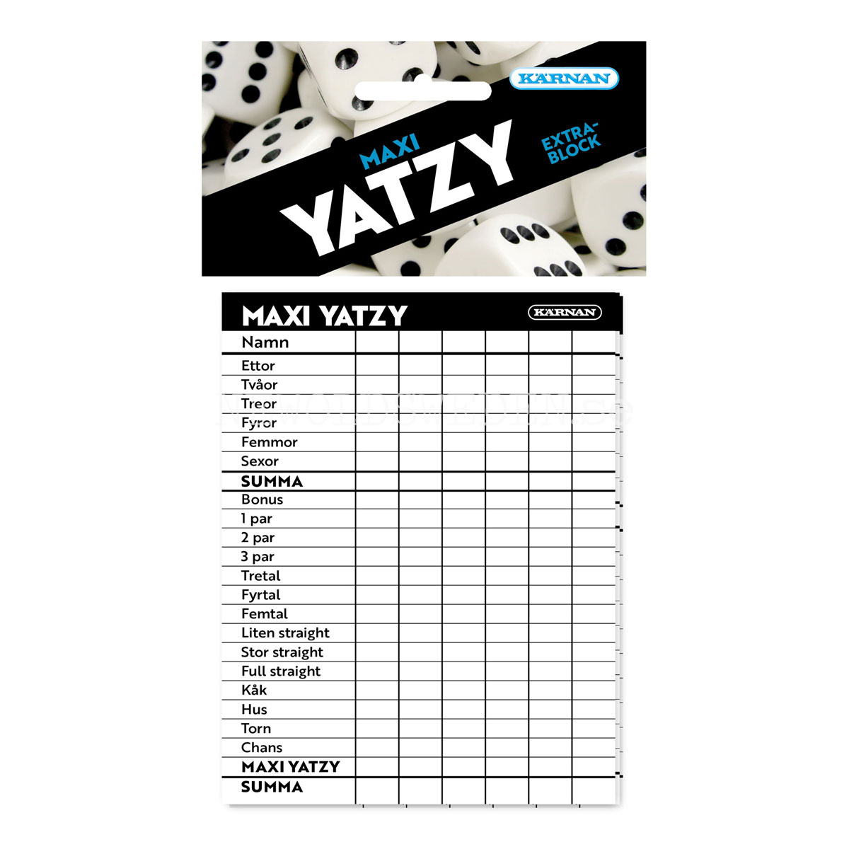 Maxi Yatzy Extrablock - KÄRNAN