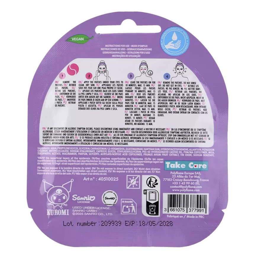 Kuromi Hydrogel Eye Patches - 2