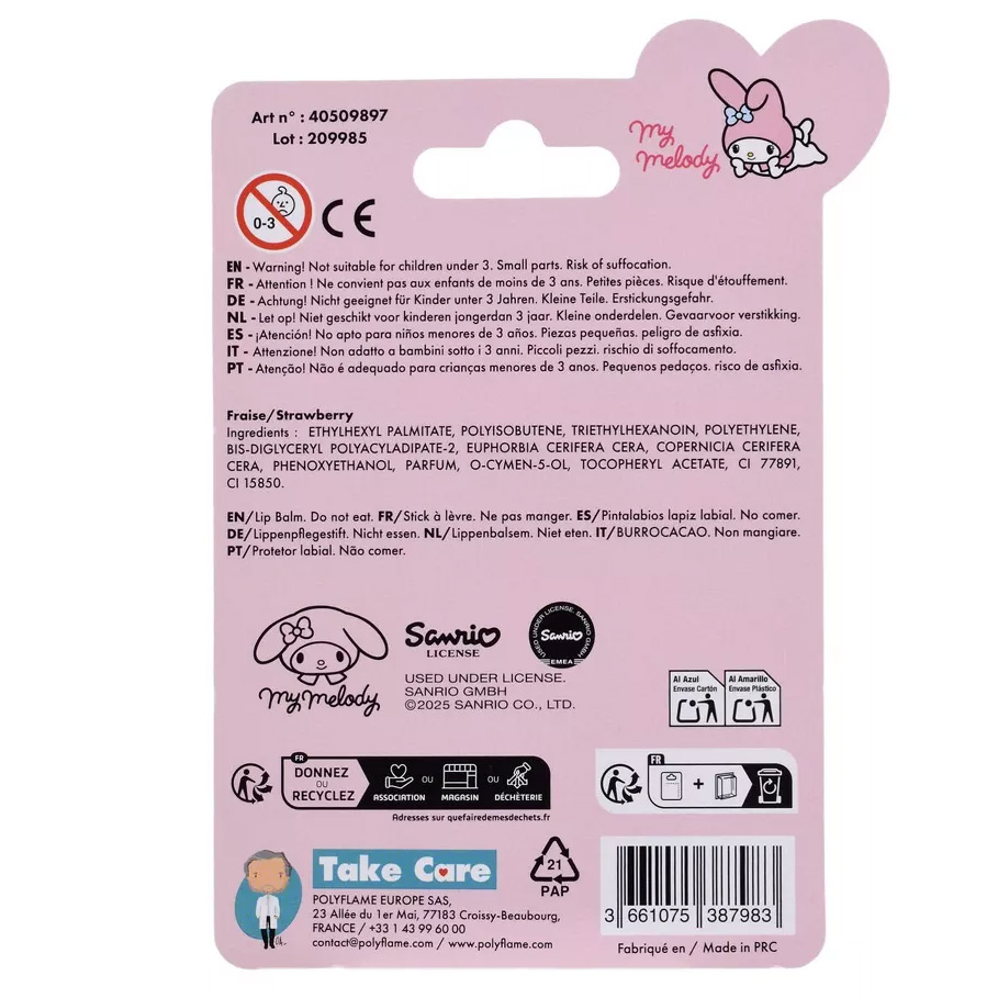 My Melody 3D Läppbalsam - Jordgubb (4g) - 5
