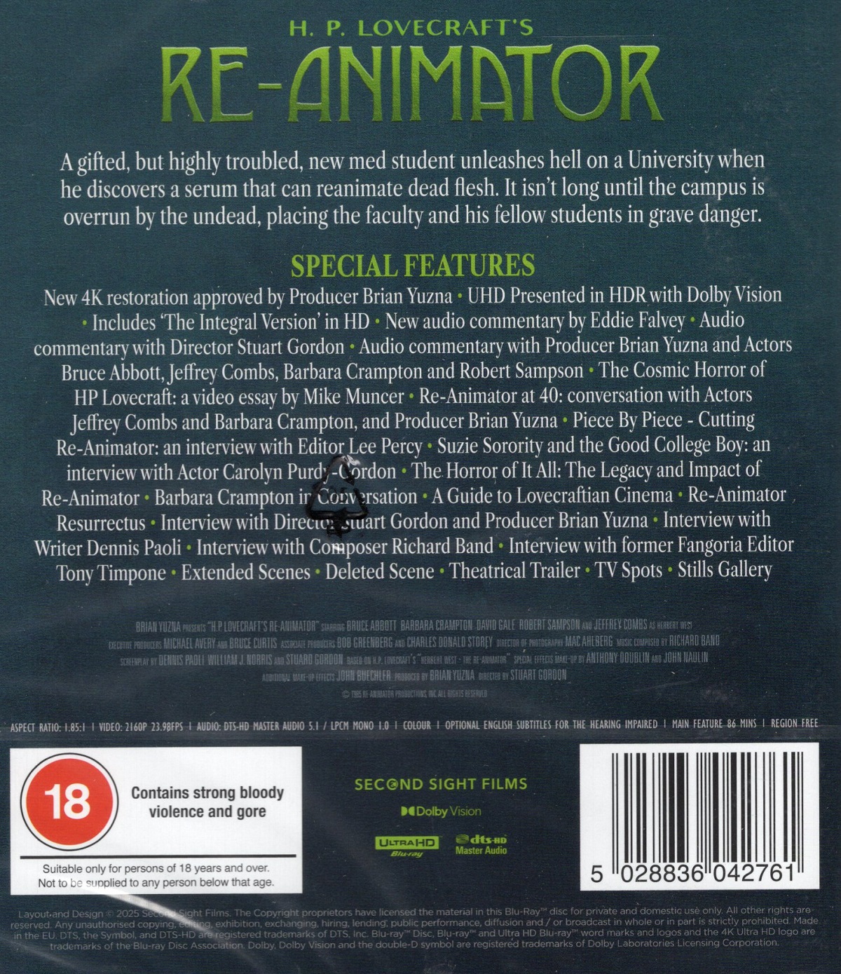 Re-Animator (ej svensk text) (4K Ultra HD) - 2