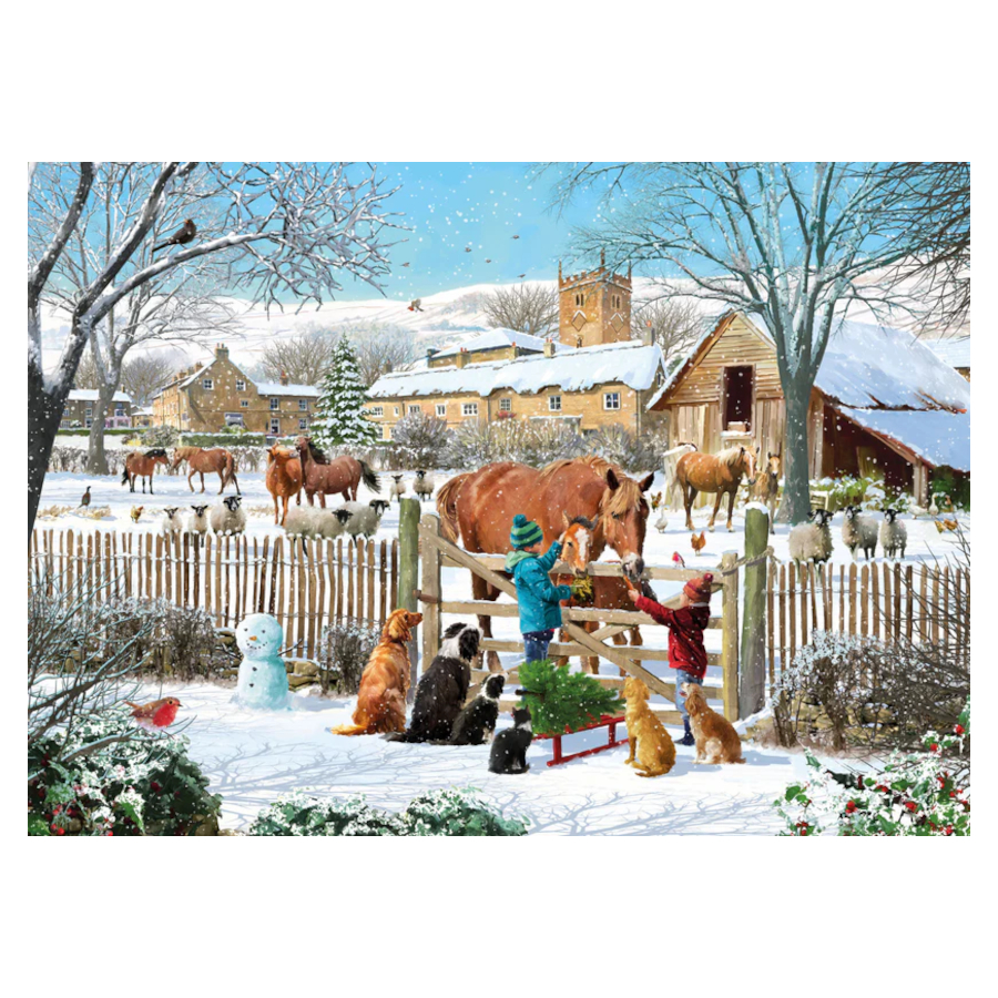Jigsaw Puzzle Otter House Horse Motif Winter Treats 1000 pieces - 2