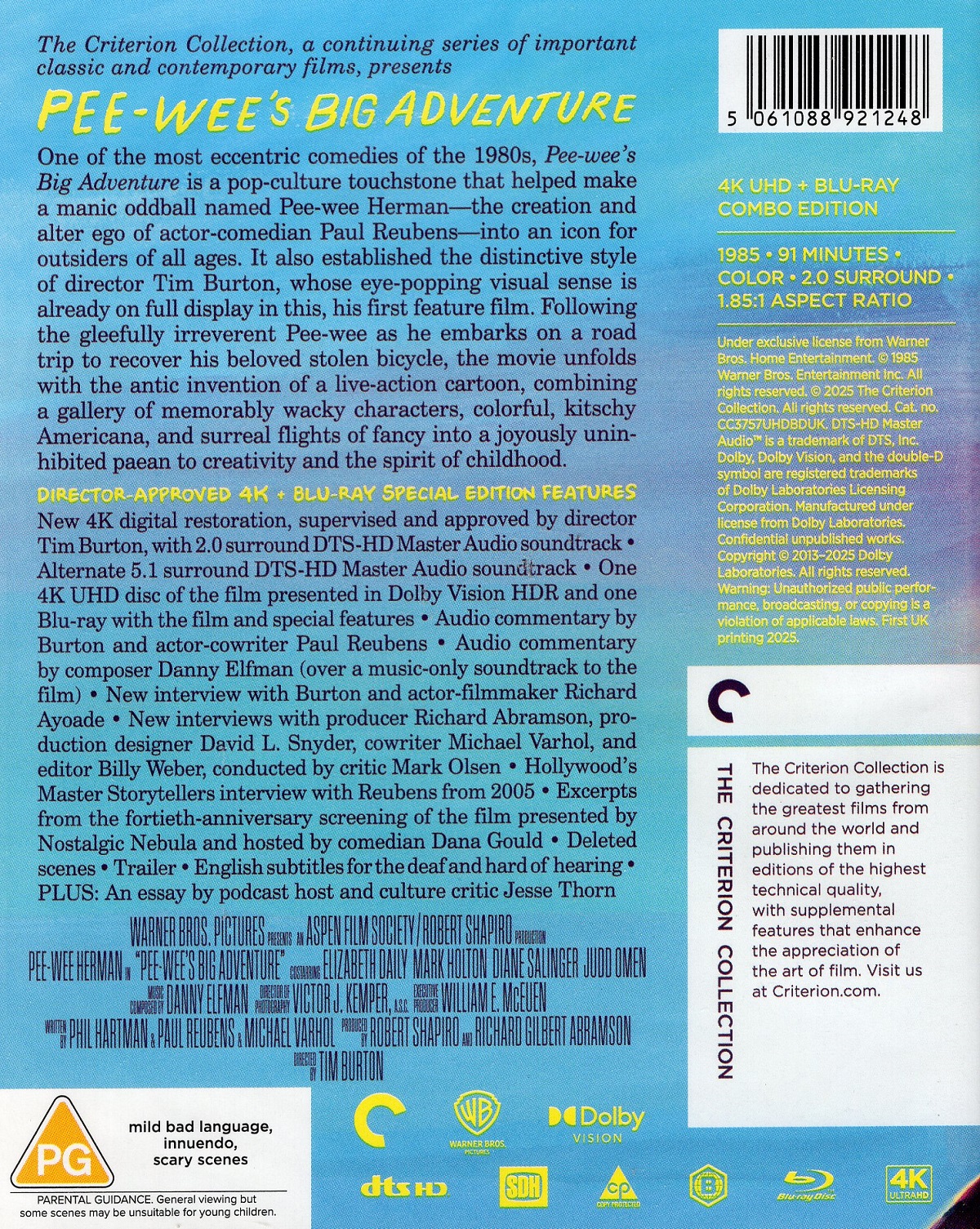 Pee-Wee's Big Adventure (Criterion Collection) (ej svensk text) (4K Ultra HD + Blu-ray) - 2